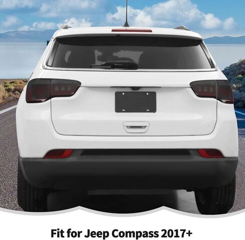 RT-TCZ Smoked Black Tail Light Lamp Cover Guard Trim Decoration Exterior Accessories for Jeep Compass 2017-2025 in Kuwait