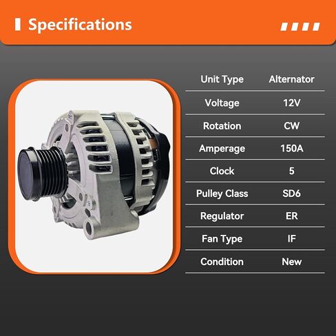 Alternator Compatible with Chrysler 200,Town&Country;For Dodge Avenger,Grand Caravan,Journey;for Ram C/V;For Volkswagen Routan,-3.6L-REPLACE#4210000770,4210000771,7B0903015,68272108AA,11570N in Saudi Arabia