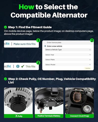 Alternator fit for Honda Odyssey V6 3.5L Gas (2011-2013), Pilot V6 3.5L Gas (2012-2015), Ridgeline V6 3.5L Gas (2012-2014), Replacement 31100-RV0-A01 in Saudi Arabia