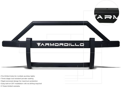 Armordillo AR2 واقي ما قبل العداء متوافق مع 2023-2025 Ford F250 / F350 / F450 / F550 Superduty | 8737736 | أسود غير لامع | واقي شبكة مصد فولاذي معياري in Kuwait