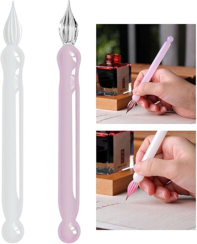 Short Glass Dip Pen Ergonomic Grip Glass Dip Pen for Beginner Artist Writing Sketching Journaling Scrapbooking in Saudi Arabia