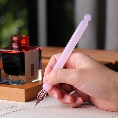 Short Glass Dip Pen Ergonomic Grip Glass Dip Pen for Beginner Artist Writing Sketching Journaling Scrapbooking in Saudi Arabia