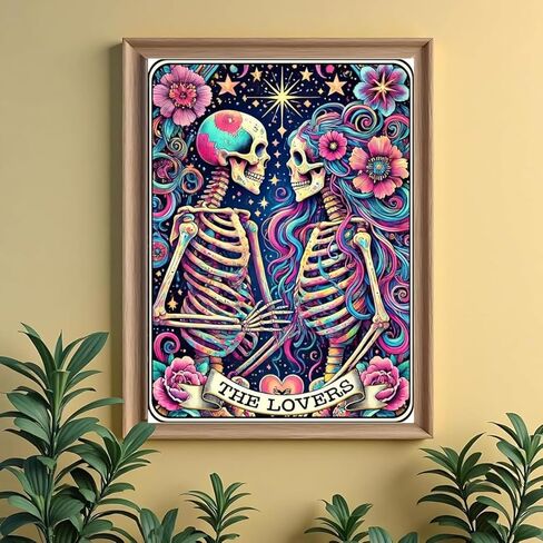 GemZono Square Diamond Art Kits for Adults-The Lovers Skeleton Square Drill Diamond Painting,Square Diamond Art,DIY Skeleton Gem Art Kits for Adults and Crafts for Gifts and Home Wall Decor 12x16inch in Kuwait