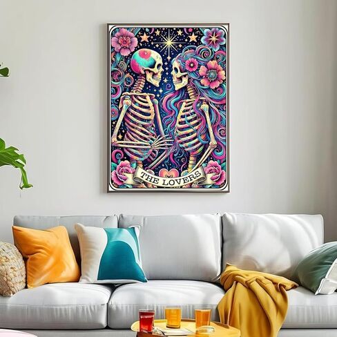 GemZono Square Diamond Art Kits for Adults-The Lovers Skeleton Square Drill Diamond Painting,Square Diamond Art,DIY Skeleton Gem Art Kits for Adults and Crafts for Gifts and Home Wall Decor 12x16inch in Kuwait