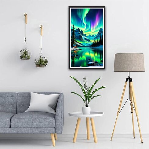 ARTGOTO Large Square Drill Diamond Art Painting Kits for Adults,15.7x27.5inch/40x70cm Landscape Aurora B DIY Full Square Diamond Dots Large Size,Big Gem Art and Crafts for Home Wall Decor Gifts in Saudi Arabia