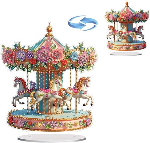 ARTopet DIY Tabletop Diamond Art Painting Kit Double Sided Desk Placement Ornament Stand Up Gem Painting Craft Kit Single Sided Drill 4th of July Independence Day Home Decor-Candle in Saudi Arabia