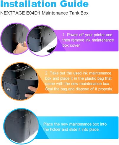 NEXTPAGE E-04D1 Maintenance Box for Epson ET-15000 ET-4750 ET-4850 ET-3760 ET-4760 ET-3850 ET-3750 ET-3710 ET-3830 WF-2860 Printer(EWMB1 ET1500 Ink Maintenance Box) in Saudi Arabia