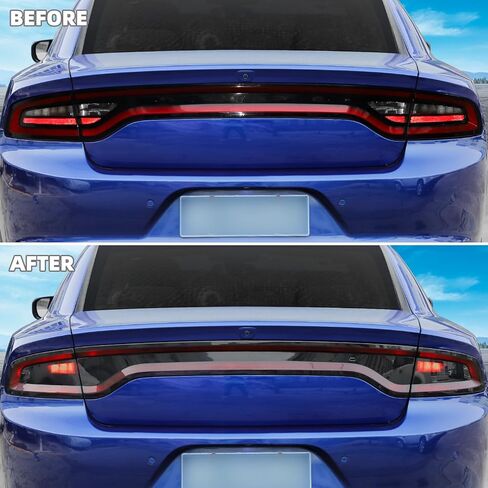 Tail Light & Front Headlight Turn Light Cover Trim Kit 6Pcs Compatible with 2015-2026 Dodge Charger (Smoke Black) in Kuwait