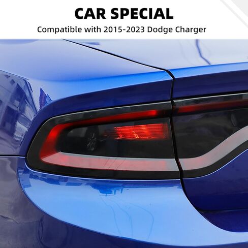 Tail Light & Front Headlight Turn Light Cover Trim Kit 6Pcs Compatible with 2015-2026 Dodge Charger (Smoke Black) in Kuwait