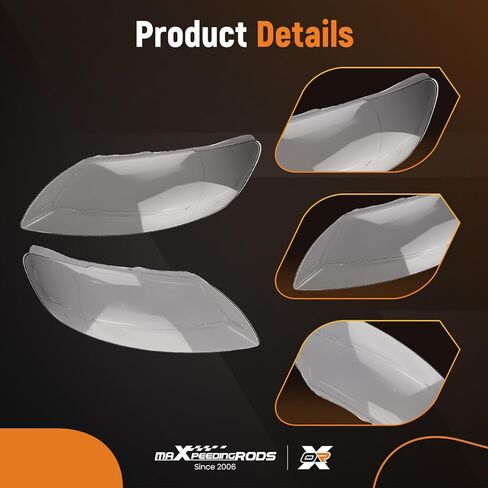 maXpeedingrods 2PCS Pair Headlight Lens Cover Front Clear for Audi Q7 2006-2015, 4L0941029 4L0941030 PC in Kuwait