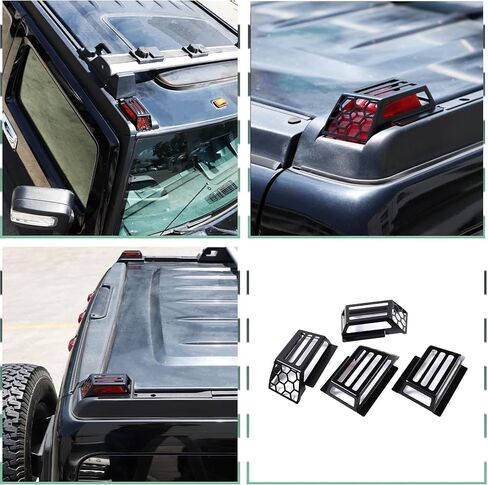 PIUGILH Cab Roof Running Light Bezels Covers Trim Molding,Car Roof Side Light Cover Guards Compatible with 2003-2009 Hummer H2,4PCS in Kuwait
