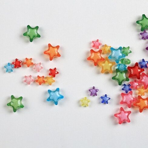 Mefuny 250 Pieces Acrylic Star Beads 2 Sizes Bead in Bead for DIY Projects, Jewelry Making in Saudi Arabia