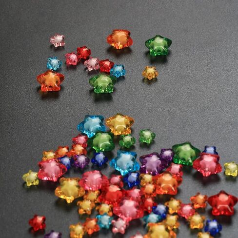 Mefuny 250 Pieces Acrylic Star Beads 2 Sizes Bead in Bead for DIY Projects, Jewelry Making in Saudi Arabia