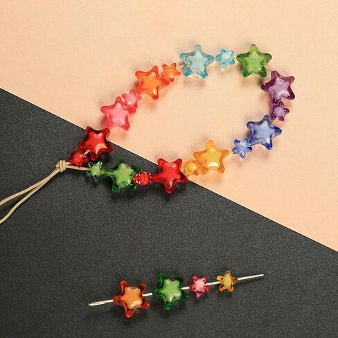 Mefuny 250 Pieces Acrylic Star Beads 2 Sizes Bead in Bead for DIY Projects, Jewelry Making in Saudi Arabia