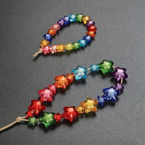 Mefuny 250 Pieces Acrylic Star Beads 2 Sizes Bead in Bead for DIY Projects, Jewelry Making in Saudi Arabia