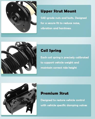 SCITOO Front Pair Strut & Spring Complete Assembly Compatible with 2013-2018 for Ford for Fusion Complete Struts 172638 in Kuwait