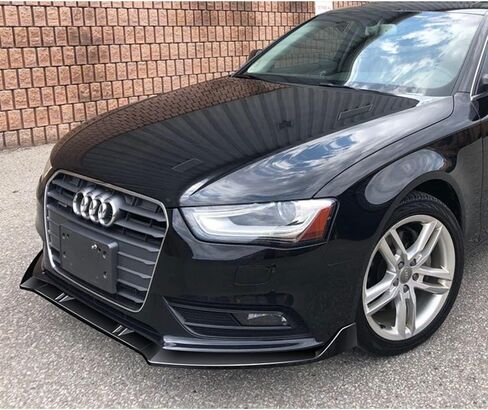 Q1-TECH, 9-Piece Front Bumper Body Kit Lip & Side Skirt Extensions Diffuser Set Compatible with 2013 - 2016 Audi A4 Quattro , Front Bumper Lip Spoiler Air Chin Splitter ABS , Painted Glossy Black in Kuwait