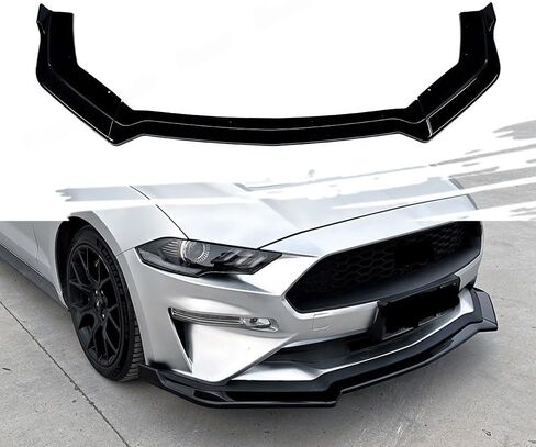 3PCS Aerodynamic Front Bumper Splitter Lip,ABS Spoiler Body Kit Compatible with Ford Mustang 2018-2023 Facelift MK6.5,Gloss Black in Kuwait