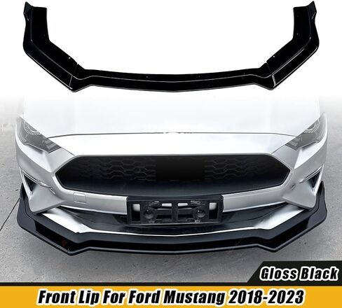 3PCS Aerodynamic Front Bumper Splitter Lip,ABS Spoiler Body Kit Compatible with Ford Mustang 2018-2023 Facelift MK6.5,Gloss Black in Kuwait