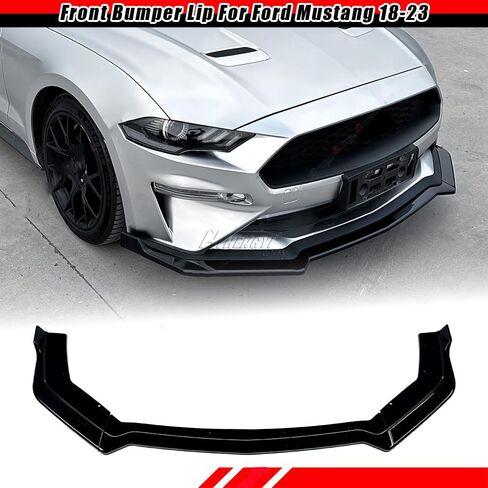 3PCS Aerodynamic Front Bumper Splitter Lip,ABS Spoiler Body Kit Compatible with Ford Mustang 2018-2023 Facelift MK6.5,Gloss Black in Kuwait