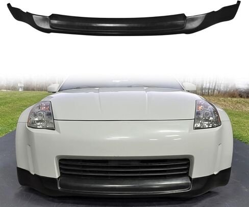 Front Bumper Lip Compatible with 2003-2005 Nissan 350Z All Models, Unpainted Black ING-S Style Polyurethane Front Lower Chin Spoiler Protector, 1 PC in Saudi Arabia