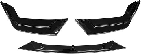 FREEMOTOR802 متوافق مع 2017-2021 Honda Civic Hatchback & Si Front Bumper Lip Spoiler، IKON Style Gloss Black Front Air Dam Chin استبدال الشفة، 2018 2019 2020 in Kuwait