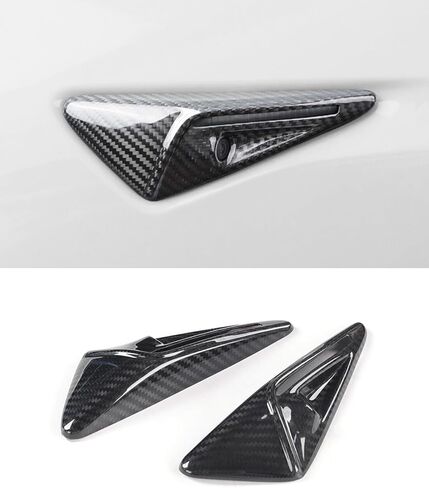 KKTR-CAR Side Camera Cover, Real Carbon Fiber Camera Protector for Tesla Model S (2022-2025)- Safeguard Your Cameras with Style! in Saudi Arabia