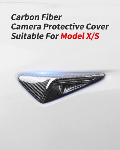 KKTR-CAR Side Camera Cover, Real Carbon Fiber Camera Protector for Tesla Model S (2022-2025)- Safeguard Your Cameras with Style! in Saudi Arabia