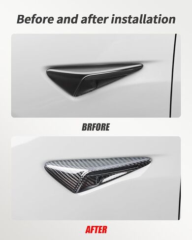 KKTR-CAR Side Camera Cover, Real Carbon Fiber Camera Protector for Tesla Model S (2022-2025)- Safeguard Your Cameras with Style! in Saudi Arabia