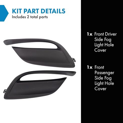 TRQ Front Driver & Passenger Side Fog Light Hole Cover Set,Fog Light Cover Set Compatible with 2017-2018 Mazda 3 MA1038134 MA1038142 MA1039134 MA1039142 in Kuwait