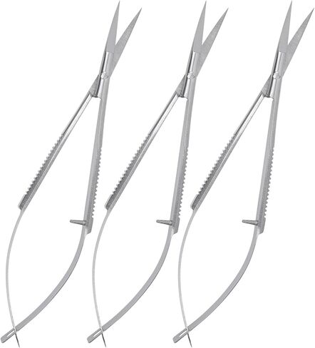 Micro Scissor 5.5" Straight Set of 3 Premium Stainless Steel Applique Scissors Sewing Art & Craft Trimming for Eyebrow Eyelash Embroidery Scissors Extra Sharp thread cutting Spring action scissors. in Saudi Arabia