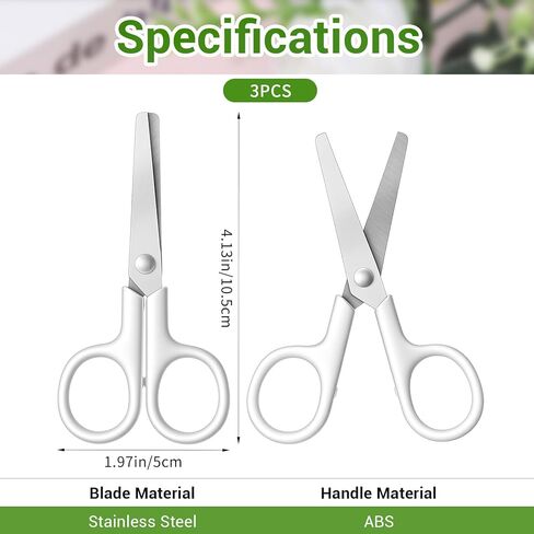 3 Pcs 4" Kids Scissors With Safety Cove Blunt Tipped Scissors Small Travel Size Tsa Compliant Round Blunt Tip Mini For Multipurpose Students School Office Home Paper Craft Supplies in Kuwait