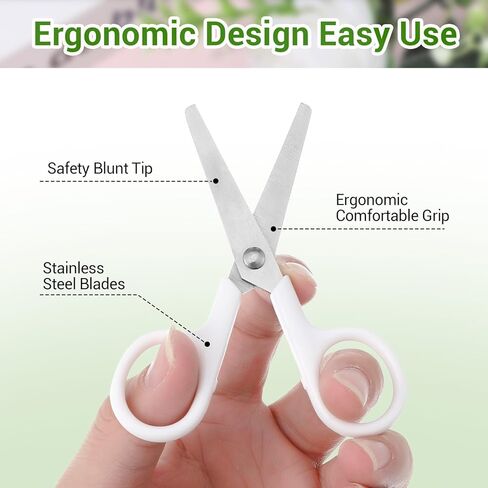 3 Pcs 4" Kids Scissors With Safety Cove Blunt Tipped Scissors Small Travel Size Tsa Compliant Round Blunt Tip Mini For Multipurpose Students School Office Home Paper Craft Supplies in Kuwait