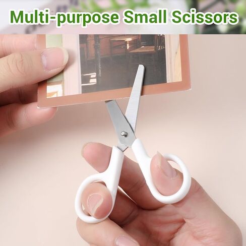 3 Pcs 4" Kids Scissors With Safety Cove Blunt Tipped Scissors Small Travel Size Tsa Compliant Round Blunt Tip Mini For Multipurpose Students School Office Home Paper Craft Supplies in Kuwait