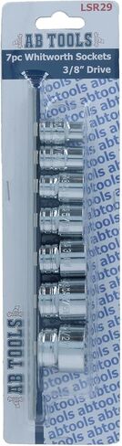 Whitworth/BSF/BSW 3/8" drive shallow sockets 7pc set 1/8"-1/2" bi hex LSR29 in Saudi Arabia