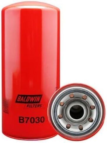 Baldwin B7030 Heavy-Duty Lube Oil Filter – Spin-On Full-Flow Oil Filter, M36 × 1.5 Thread, 5.38″ OD × 12.03″ Length, 9.8 µm Nominal / 27 µm Absolute, Replaces Wix 51799, LF3883 & P550367 – (Pack of 6) in Kuwait