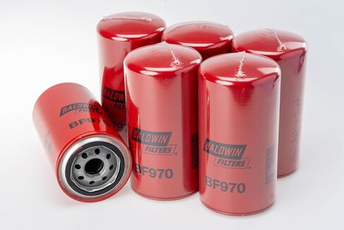 Baldwin BF970 Spin-On Fuel Filter – Heavy-Duty 1-14 Thread, 3 11/16″ OD × 7 1/8″ Length – Replaces Caterpillar 1P2299, Wix 33352, Donaldson P557440 & FF185 (Pack of 6) in Kuwait
