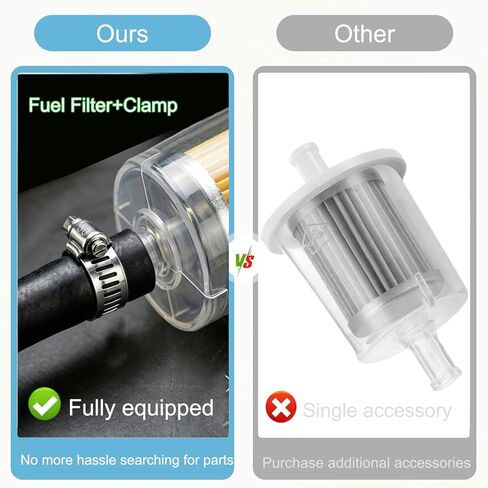 3/8Inch (10MM) ID Fuel Line kits,5Pcs Gas Inline Fuel Filter Fits 3/8inch Fuel Line, Universal 3/8" Clear Fuel Filter for Motorcycles,ATV,Lawn Mowers,Small Tractors Garden Tillers in Saudi Arabia