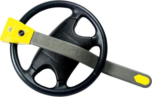 Stoplock HG 134-59 قفل عجلة القيادة الأصلي المضاد للسرقة - جهاز ردع أمان مضاد للسرقة للسيارات والمركبات الأخرى، أصفر in Kuwait