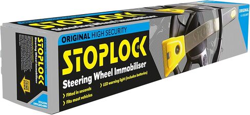 Stoplock HG 134-59 قفل عجلة القيادة الأصلي المضاد للسرقة - جهاز ردع أمان مضاد للسرقة للسيارات والمركبات الأخرى، أصفر in Kuwait