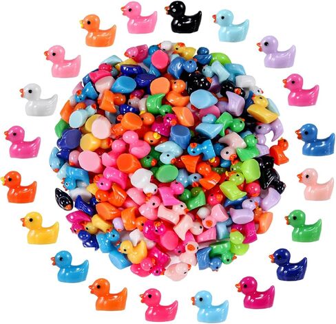 200 Mini Duck Set 20 Colors 10 Each 0.7 x 0.6 x 0.4 Inches Ideal for Dollhouse Mini Fairy Gardens Aquarium Potted Plants Hide and Seek Creative DIY in Saudi Arabia
