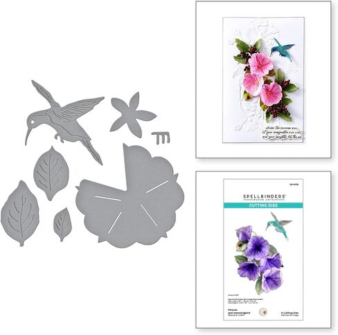 قوالب Spellbinders S4-1434 Petunia and Hummingbird المحفورة من مجموعة Summer Solstice Garden من تصميم سوزان تيرني كوكبيرن in Kuwait