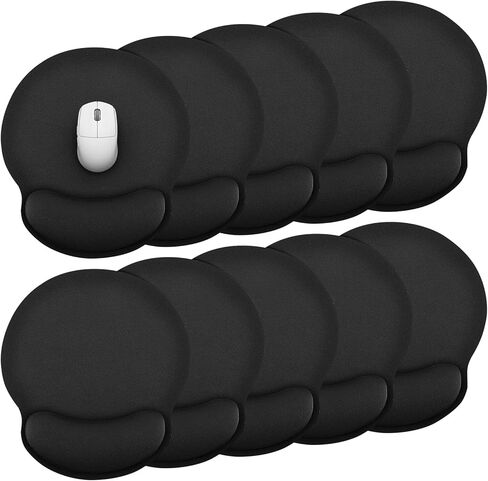10 Pack Ergonomic Mouse Pad with Wrist Rest Support, Gel Memory Foam Computer Pad for Pain Relief & Comfort, Non-Slip Base for Gaming, Office, Home Use (Black) in Saudi Arabia