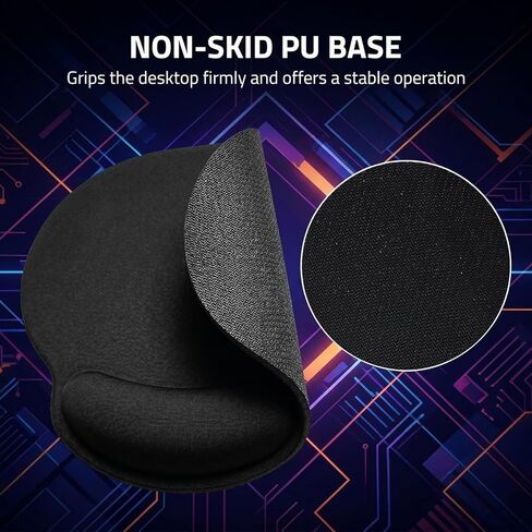 10 Pack Ergonomic Mouse Pad with Wrist Rest Support, Gel Memory Foam Computer Pad for Pain Relief & Comfort, Non-Slip Base for Gaming, Office, Home Use (Black) in Saudi Arabia