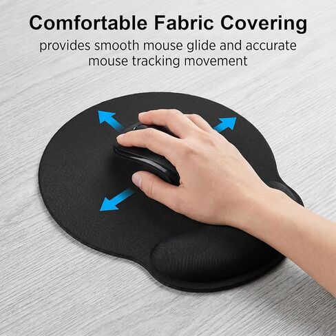 10 Pack Ergonomic Mouse Pad with Wrist Rest Support, Gel Memory Foam Computer Pad for Pain Relief & Comfort, Non-Slip Base for Gaming, Office, Home Use (Black) in Saudi Arabia