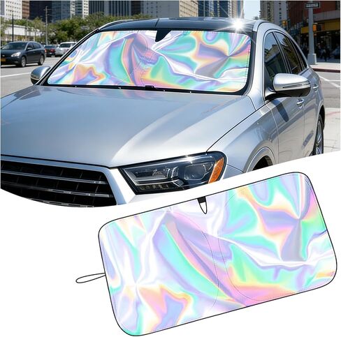 59"X31" Car Windshield Sun Shade,Radium Reflective Sunshade for Car Windshield to Block Sunlight/Heat,Universal Foldable Windshields Visor Sun Shade with Storage Bag in Saudi Arabia