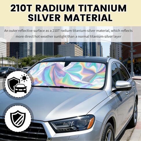 59"X31" Car Windshield Sun Shade,Radium Reflective Sunshade for Car Windshield to Block Sunlight/Heat,Universal Foldable Windshields Visor Sun Shade with Storage Bag in Saudi Arabia