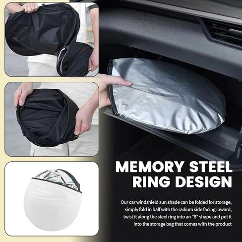 59"X31" Car Windshield Sun Shade,Radium Reflective Sunshade for Car Windshield to Block Sunlight/Heat,Universal Foldable Windshields Visor Sun Shade with Storage Bag in Saudi Arabia