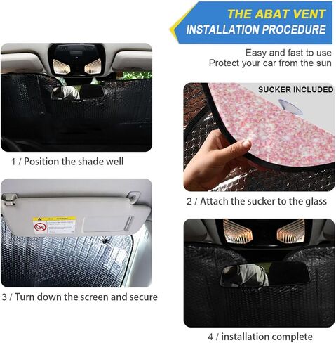 Gredecor Windshield Sun Shade Pink Glitter Spark Car Sun Visor Sunshades Blocks UV Rays and Heat Protection Foldable Sun Shield Cover Automotive Interior Accessories£¬55x27.6in in Saudi Arabia