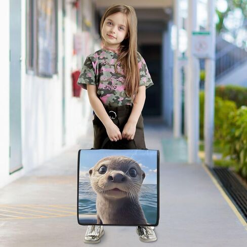ALAZA Ocean Sky Otter Zipper Binder 3 حلقات منظم مع سحاب وحزام كتف سعة كبيرة متعددة الجيوب للعمل في اللوازم المكتبية in Kuwait